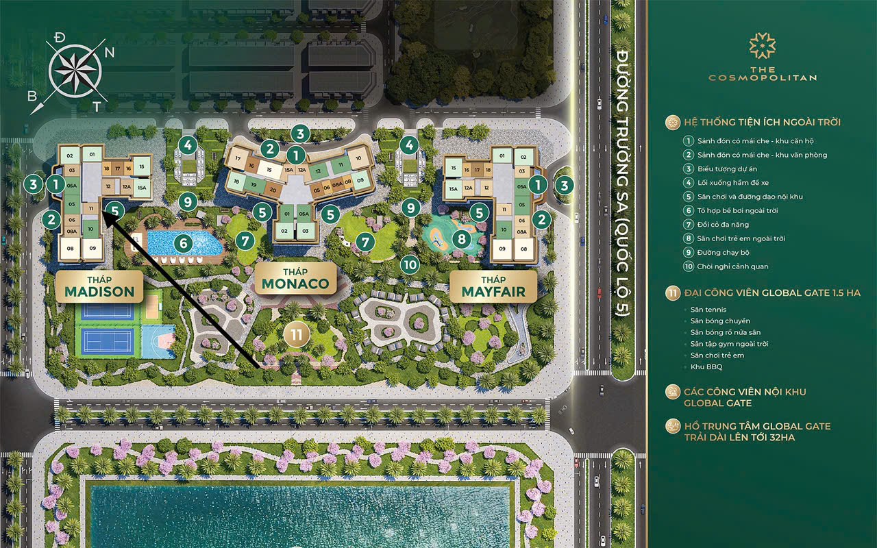 BÁN CĂN HỘ VIN CỔ LOA – THÁP MADISON (M3)  CĂN 1+1  VIEW NỘI KHU 